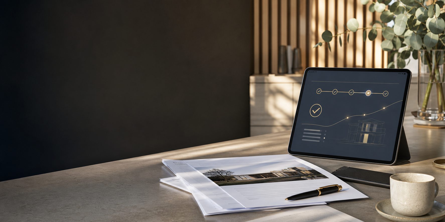 Premium finance advisory workspace with loan documents and a modern approval dashboard